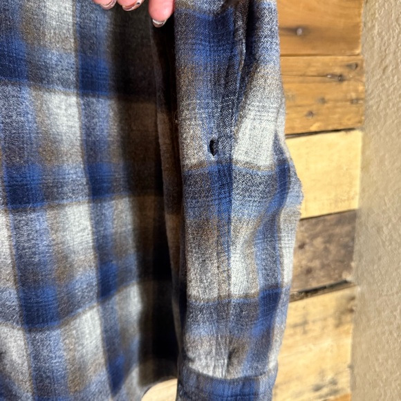 Vintage Western Pendleton Shirt Boys Large Blue Plaid - Picture 13 of 14
